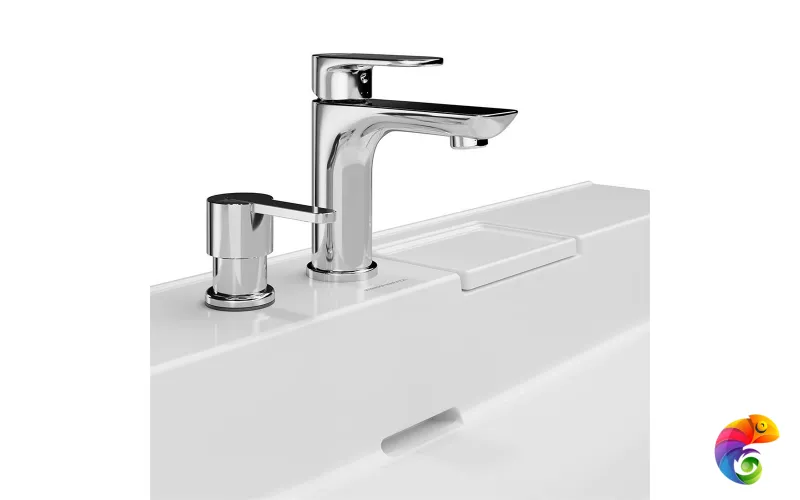 LO.wb.70.2 Раковина LOGICA мебельная\подвесная с двумя отверстиями 70, белая глянцевая