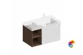 CUB.90.2Rh/WHTM.N   Тумба CUBO правая подвесная с ящиками 90, белая матовая- структ.орех