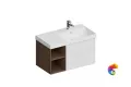 CUB.90.2Rh/WHTM.N   Тумба CUBO правая подвесная с ящиками 90, белая матовая- структ.орех