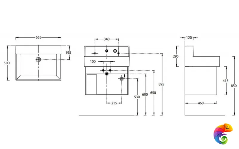 LOG.M.65/WHT Тумба LOGICA M подвесная 2 выдвижных ящика 65, белоснежный