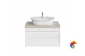 MOD.80.1+1/WHT Тумба MODULA подвесная 80 с ящиком 1+1, белая глянцевая