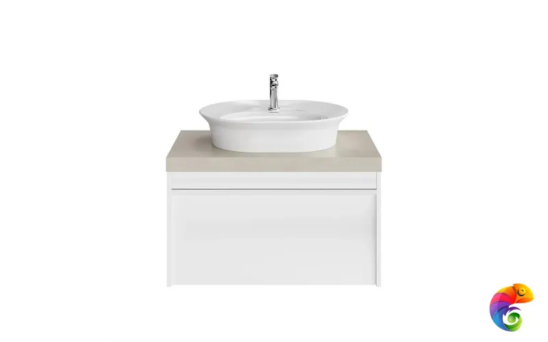 MOD.80.1+1/WHT Тумба MODULA подвесная 80 с ящиком 1+1, белая глянцевая