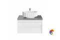 MOD.80.1+1/WHT Тумба MODULA подвесная 80 с ящиком 1+1, белая глянцевая