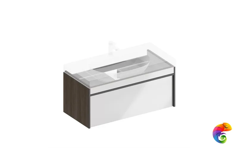 MOD.100.1+1/AR Тумба MODULA подвесная 100 с ящиком 1+1, арабика