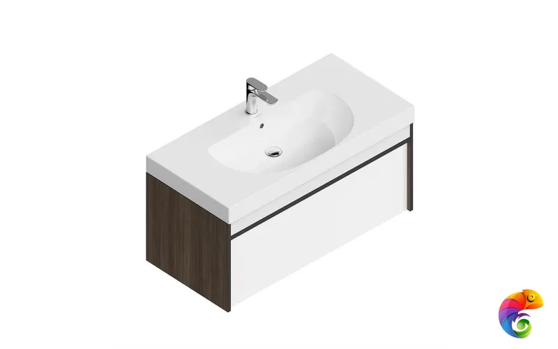 MOD.100.1+1/AR Тумба MODULA подвесная 100 с ящиком 1+1, арабика