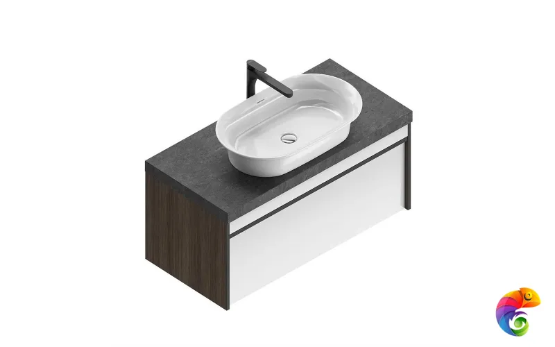 MOD.100.1+1/AR Тумба MODULA подвесная 100 с ящиком 1+1, арабика