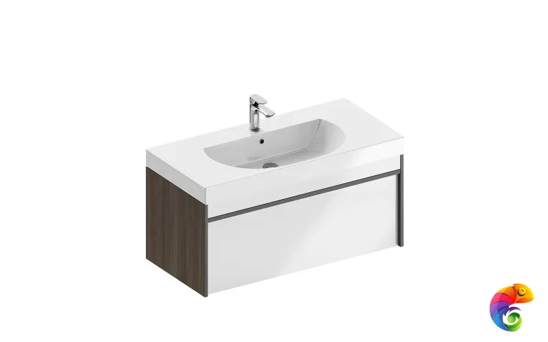 MOD.100.1+1/AR Тумба MODULA подвесная 100 с ящиком 1+1, арабика