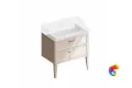 PO.M.80.2/CAM Тумба POMPEI напольная с 2 ящиками 80, камео бежевый глянцевый