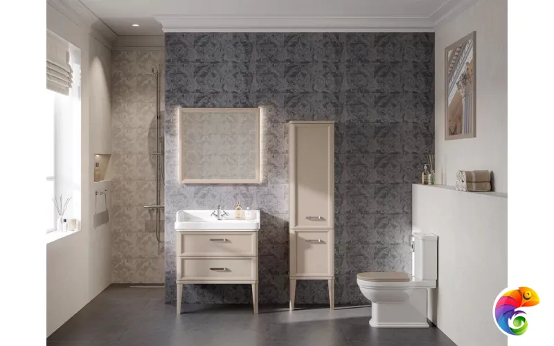 PO.M.80.2/CAM Тумба POMPEI напольная с 2 ящиками 80, камео бежевый глянцевый