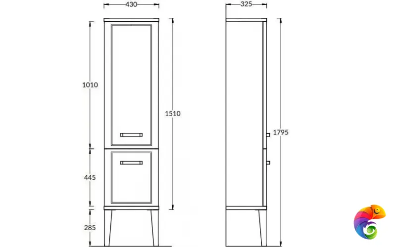 PO.M.150/WHT Пенал POMPEI напольный/подвесной 150, белый глянцевый