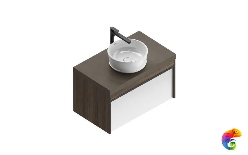 MO.80.1+1\AR Тумба MODULA подвесная 80 с ящиком 1+1, арабика