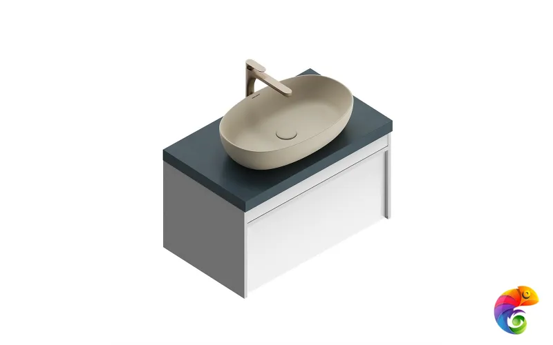 MO.80.1+1\WHT Тумба MODULA подвесная 80 с ящиком 1+1, белая глянцевая