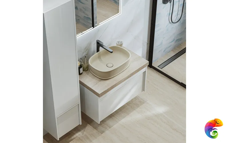 MO.80.1+1\WHT Тумба MODULA подвесная 80 с ящиком 1+1, белая глянцевая