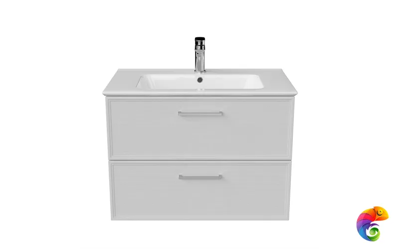 PIA.CL.75\WHT.M Тумба PIANO Classic подвесная 75 см, 2 ящика, ясень белый матовый