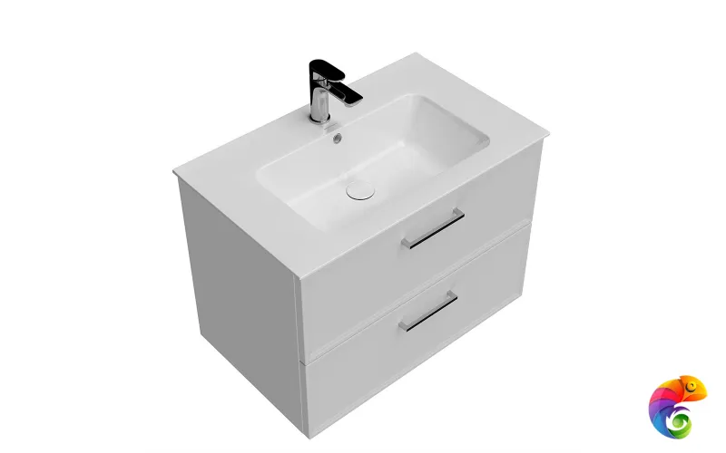 PIA.CL.75\WHT.M Тумба PIANO Classic подвесная 75 см, 2 ящика, ясень белый матовый