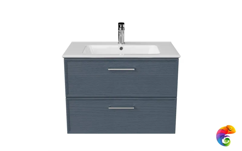 PIA.CL.75\BLU.M Тумба PIANO Classic подвесная 75 см, 2 ящика, ясень синий матовый