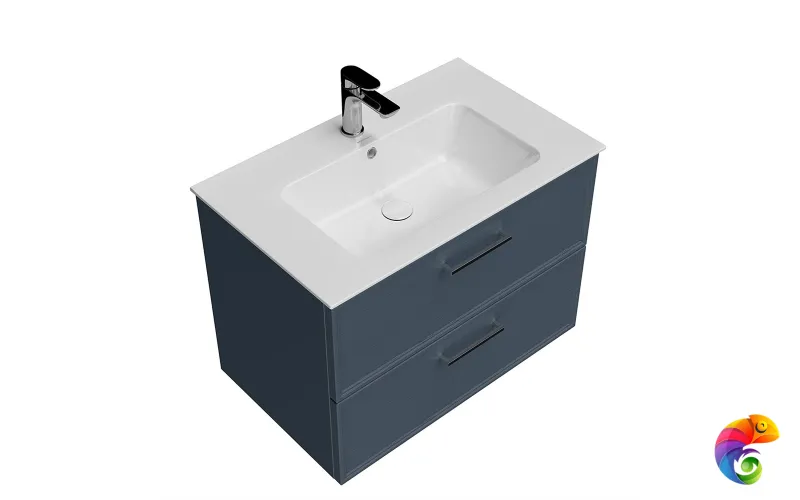 PIA.CL.75\BLU.M Тумба PIANO Classic подвесная 75 см, 2 ящика, ясень синий матовый