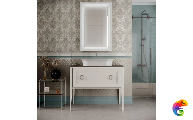 PL.C.mi.65\WHT Панель с зеркалом PLAZA Classic 65x100см, цвет белый