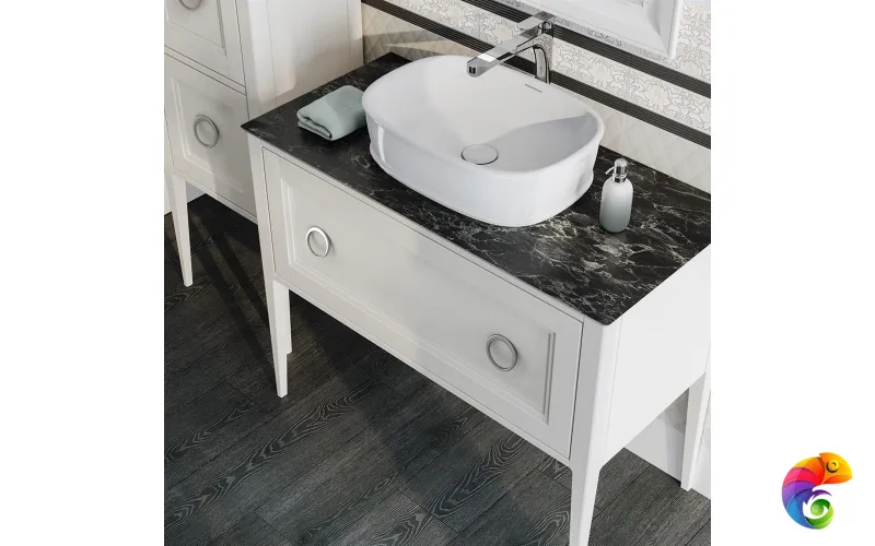 PL.CN.100.1+1\WHT.M Тумба PLAZA Classic NEO напольная 1+1 ящик 100, белая матовая