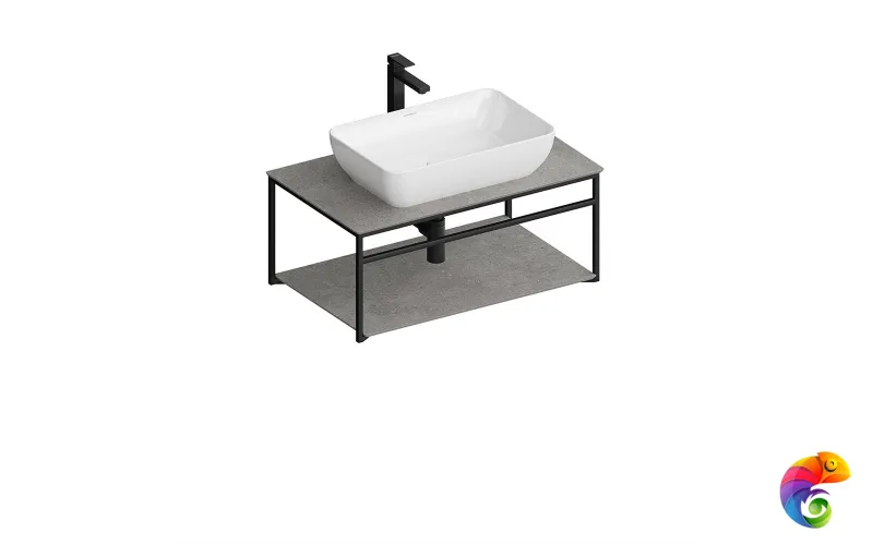 PL.N.80.02\BLK.M Метал.структура PLAZA Next, подвесная 80 см, черный матовый