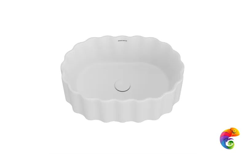 CC.wb.50\WHT.M Раковина ARTBASIN Conchiglia 50 см, цв белый матовый, с донным клапаном