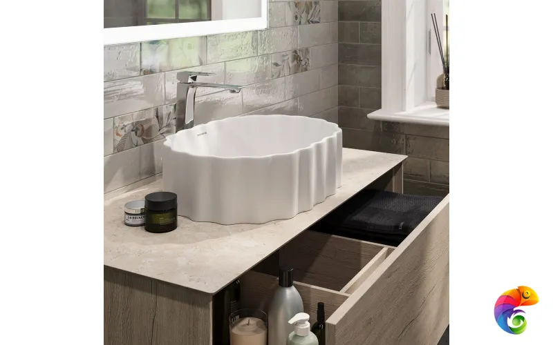 CC.wb.50\WHT.M Раковина ARTBASIN Conchiglia 50 см, цв белый матовый, с донным клапаном