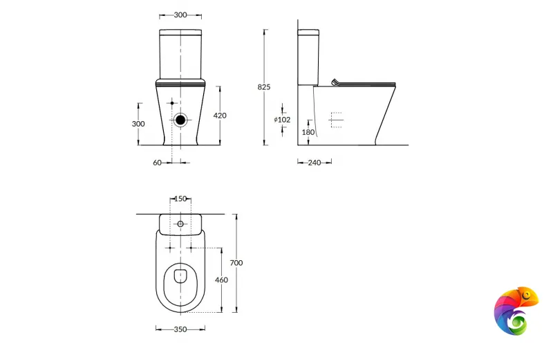 PLMR.wc.01 Унитаз PLAZA Modern напольный, безободковый с крепежом