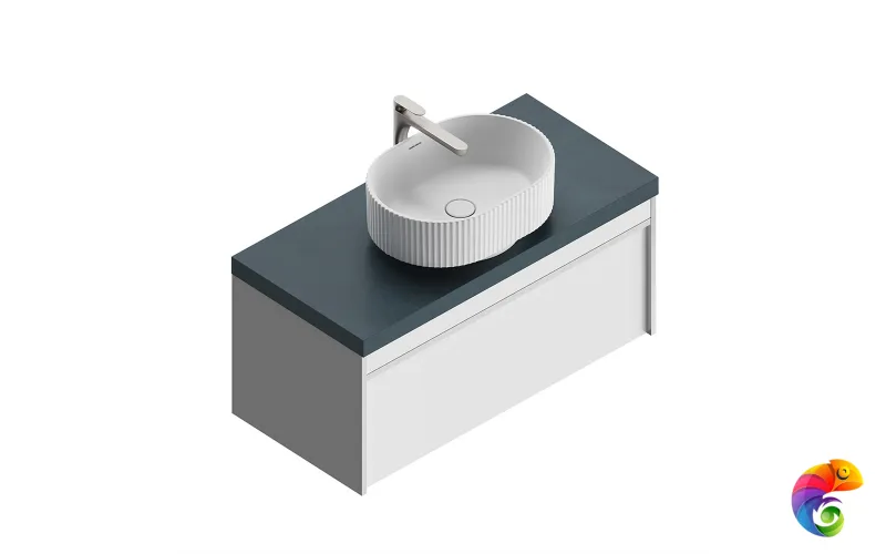 VE.wb.50\WHT.M Раковина ARTBASIN Vento 50 см, цв белый матовый, с донным клапаном