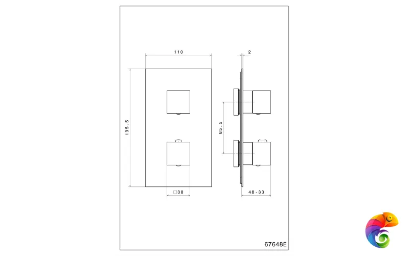 67648EKM.21.018 Встраиваемый термостатический смеситель для душа с регулировкой температуры