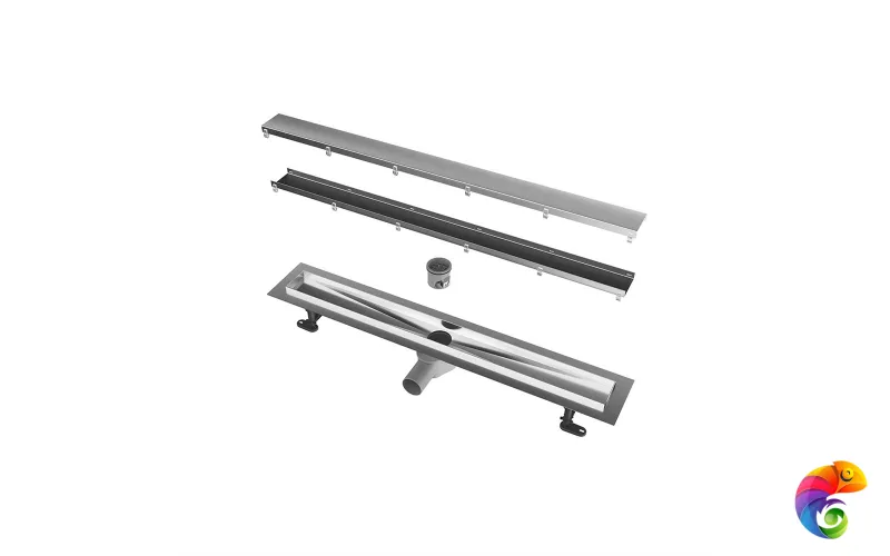 APZ13-DOUBLE9-750KM Душевой лоток double из нержавеющей стали