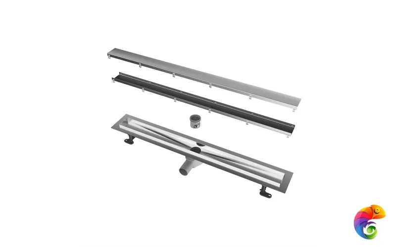 APZ13-DOUBLE9-850KM Душевой лоток double из нержавеющей стали