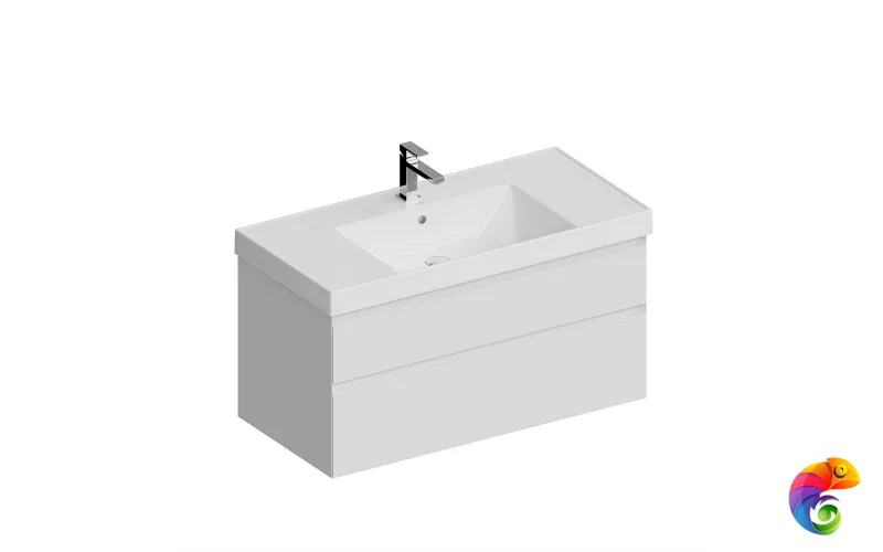 CUB.100.2/WHT.M Тумба CUBO подвесная с ящиками 100, белая матовая