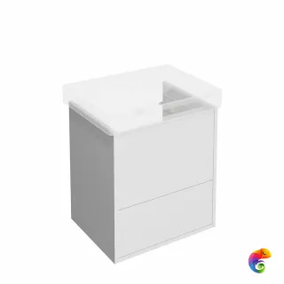 PRO.55.2/WHT.M Тумба PRO подвесная 2 ящика 55, белая матовая