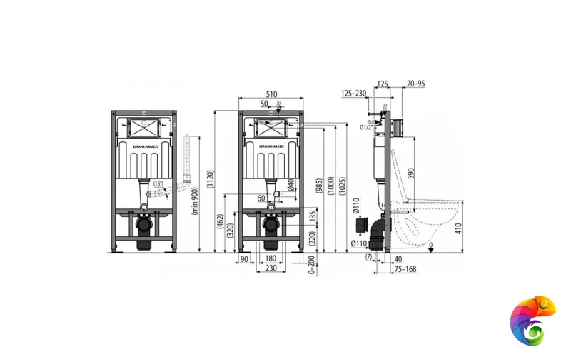 INST.A.WC Скрытая система инсталляции для подвесного унитаза