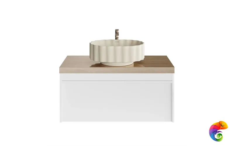 MOD.100.1+1/WHT Тумба MODULA подвесная 100 с ящиком 1+1, белая глянцевая