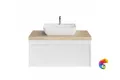 MOD.100.1+1/WHT Тумба MODULA подвесная 100 с ящиком 1+1, белая глянцевая