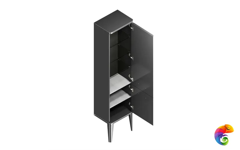 PO.M.150/BLK Пенал POMPEI напольный/подвесной 150, черный глянцевый