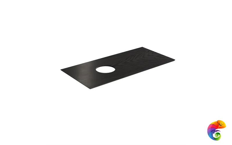 CO5.KM6012G0291R/100 Спец. изделие декоративное без отверстий под смеситель Legno NERO Esmalglass 100 см,