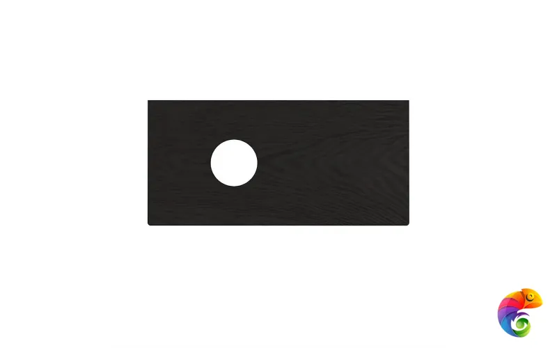 CO5.KM6012G0291R/100 Спец. изделие декоративное без отверстий под смеситель Legno NERO Esmalglass 100 см,