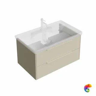 KMELCb80MPL2 Тумба  Элеганс подвесная 80 см, 2 ящика, жемчужный лён