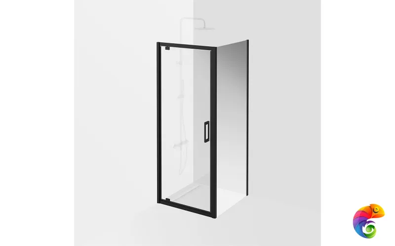 VE.80.PD.BLK.M Душевая дверь VETRO, распашная, 80х195, матовый черный