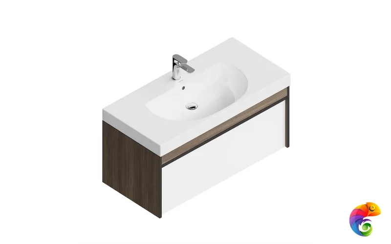 MO.100.1+1\AR Тумба MODULA подвесная 100 с ящиком 1+1, арабика