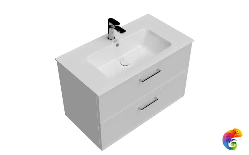 PIA.CL.85\WHT.M Тумба PIANO Classic подвесная 85 см, 2 ящика, ясень белый матовый