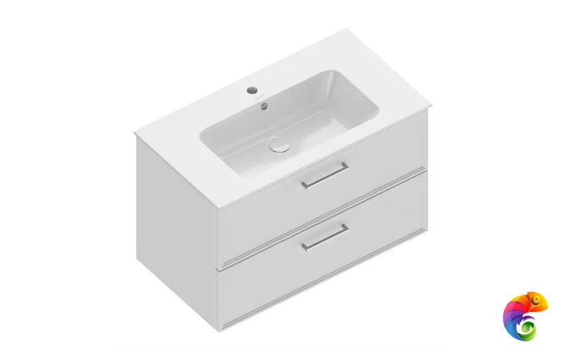 PIA.CL.85\WHT.M Тумба PIANO Classic подвесная 85 см, 2 ящика, ясень белый матовый