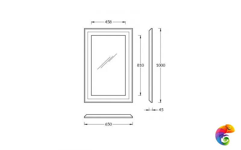 PL.C.mi.65\NUT Панель с зеркалом PLAZA Classic 65x100см, цвет орех