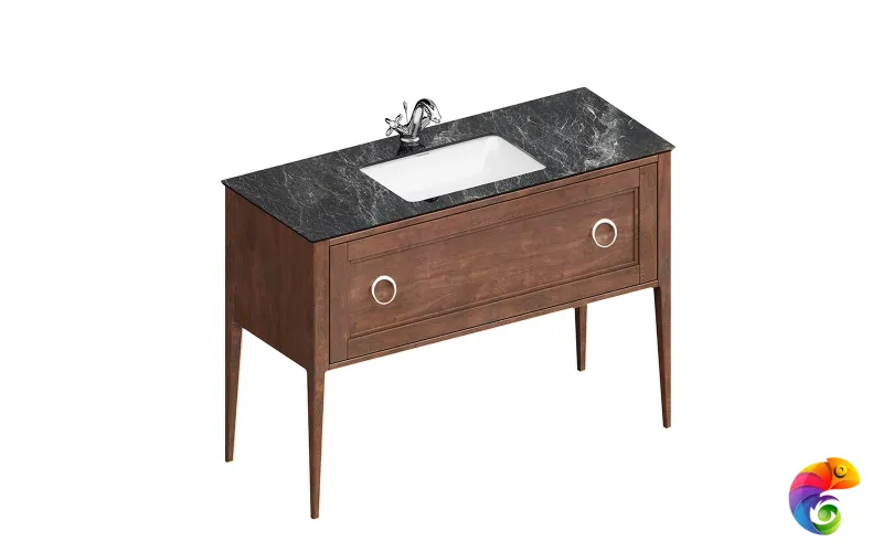 PL.CN.120.1\NUT.M Тумба PLAZA Classic NEO напольная 1 ящик 120, орех матовый