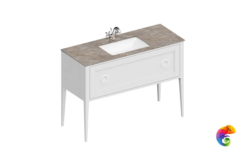 PL.CN.120.1\WHT.M Тумба PLAZA Classic NEO напольная 1 ящик 120, белая матовая