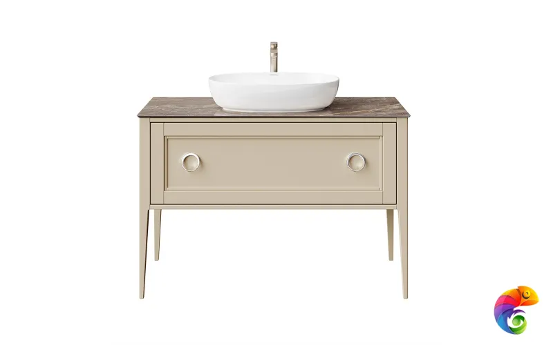 PL.CN.120.1+1\CAP.M Тумба PLAZA Classic NEO напольная 1+1 ящик 120, капучино матовый