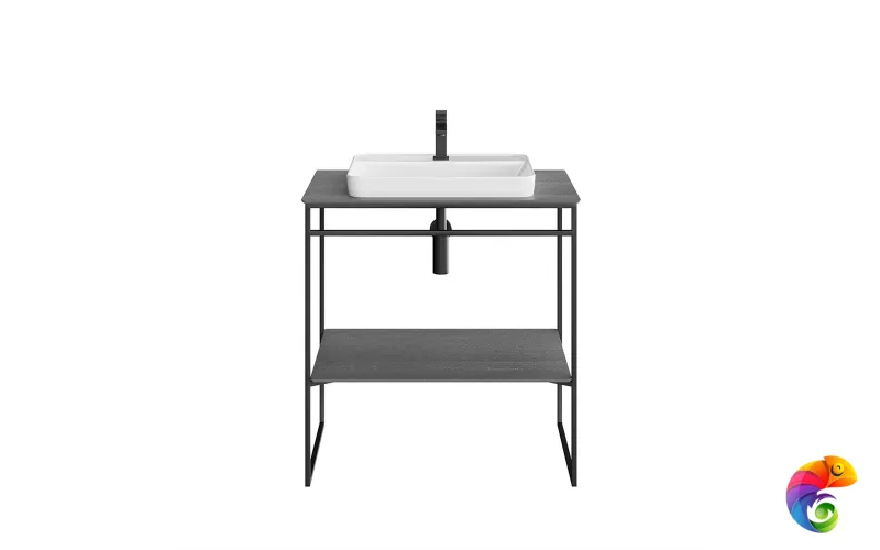 PL.N.80.01\BLK.M Метал.структура PLAZA Next напольная 80 см, черный матовый