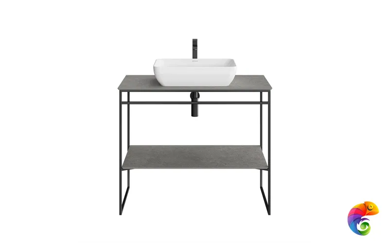 PL.N.100.01\BLK.M Метал.структура PLAZA Next напольная 100 см, черный матовый